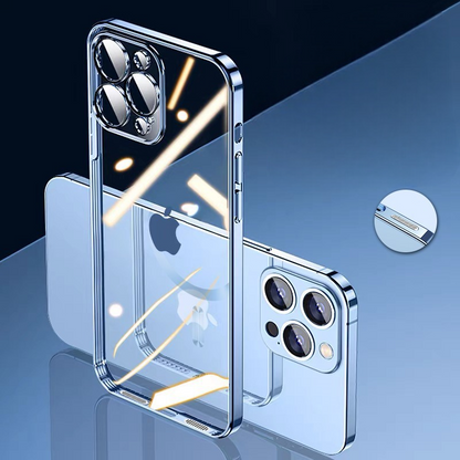 Elegant Metallic - Trimmed Clear iPhone Case: Premium Protection and Fashion - Forward Design