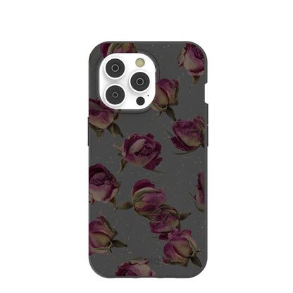 Black Dried Rosebuds iPhone 14 Pro Case