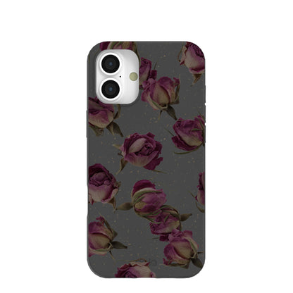 Black Dried Rosebuds iPhone 16 Plus Case