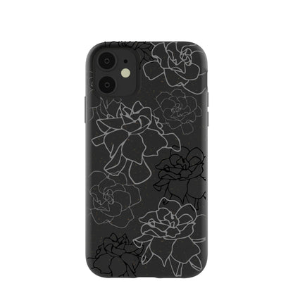 Black Gardenia Lines iPhone 11 Case