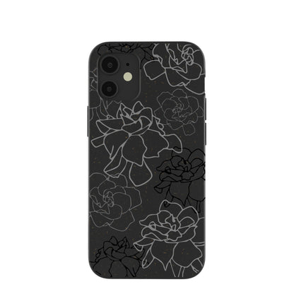 Black Gardenia Lines iPhone 12 Mini Case