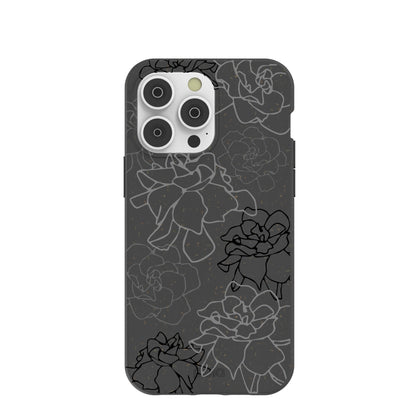 Black Gardenia Lines iPhone 14 Pro Max Case