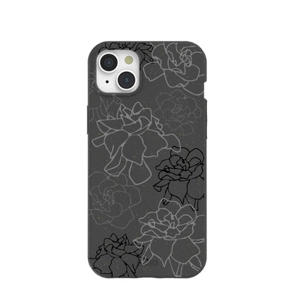 Black Gardenia Lines iPhone 15 Plus Case